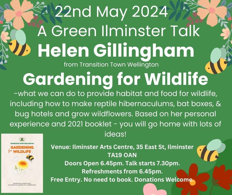 Green Ilminster gardening for wildlife poster