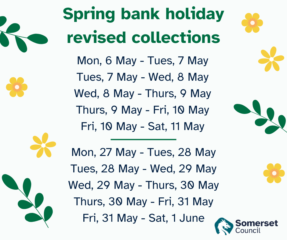 Revised collections May bank holiday