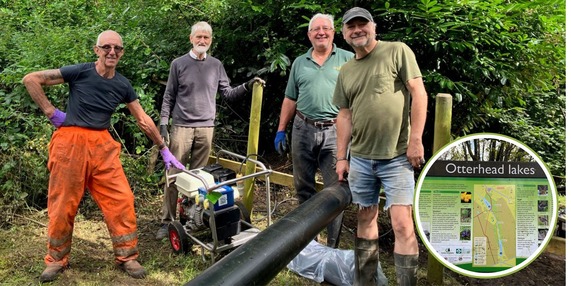 The team at Otterhead with the micro hydro pump