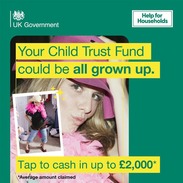 HMRC graphic featuring snaps of a girl as a child and as a teenager, captioned: 'Your Child Trust Fund could be all grown up'.