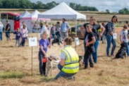 A child and dog receiving first prize at a previous Ham HIll Dog Show.