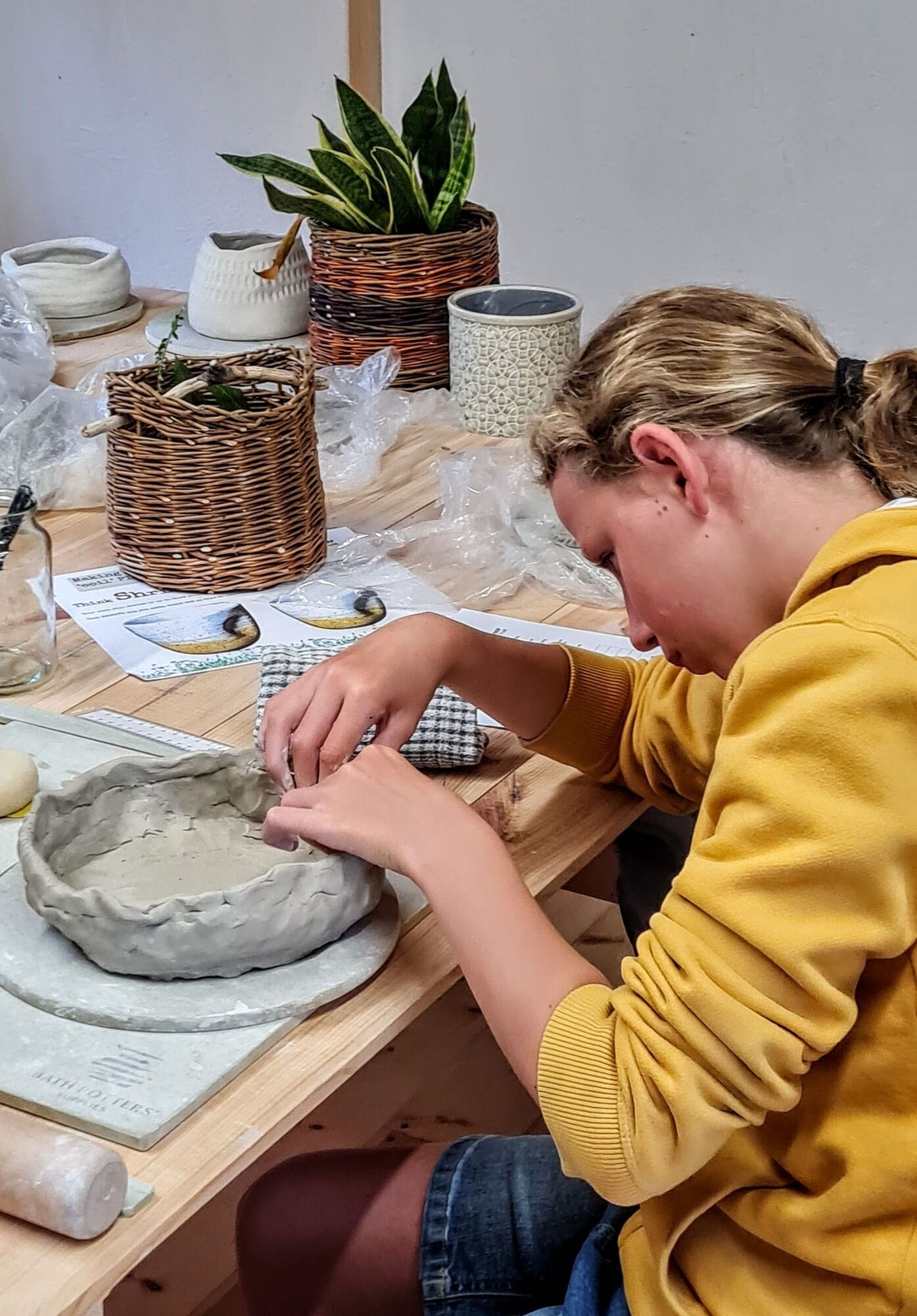 a young person at an arts and crafts session