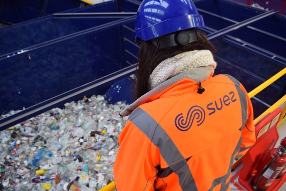 Plastics bay at the recycling facility