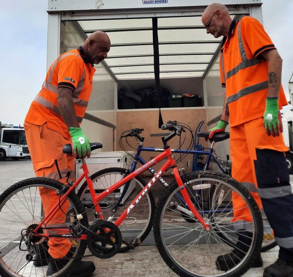 Bikes collected by Suez crews