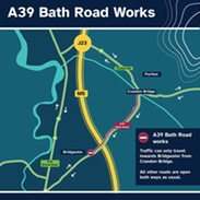 A39 roadworks map