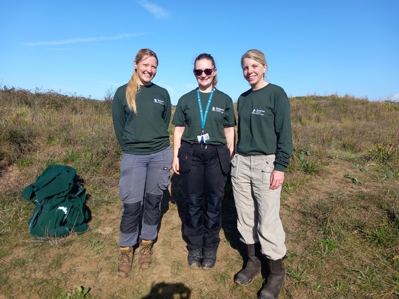 Somerset Council's new green estate rangers Lydia Erica and Julia