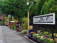 A view of the platform at Bishops Lydeard Railway station.