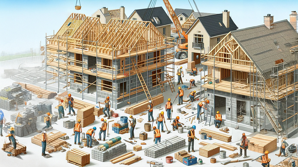 AI image of a housing construction site.