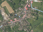 Aerial view map detailing the road works in Othery.