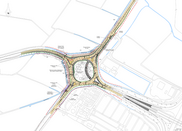 Technical drawing of the improvement plans at Edithmead roundabout.