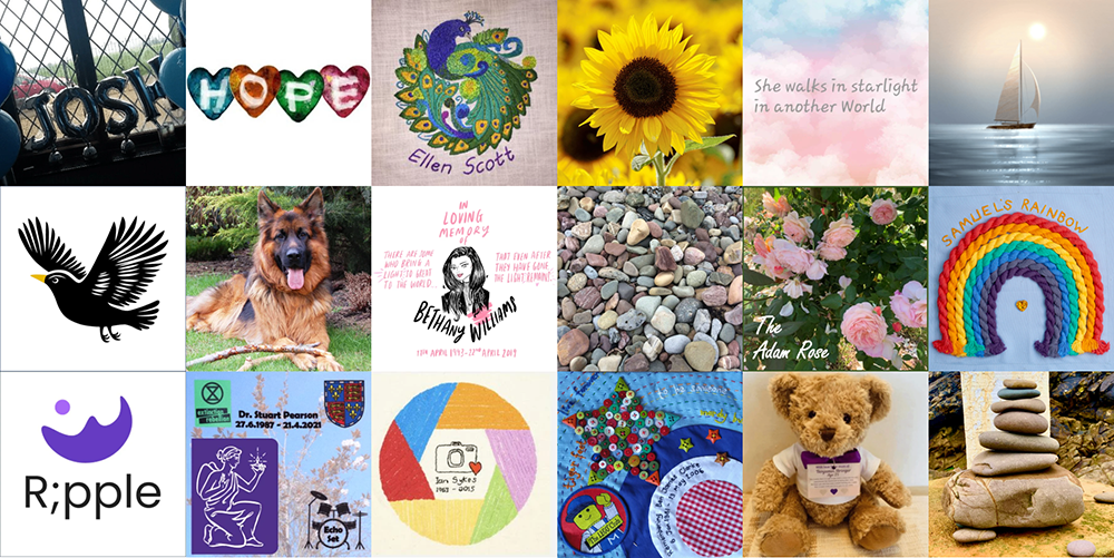 Collage of Speak Their Name Quilts.