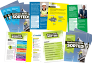 Collage of pages from both the Dorset and Somerset editions of the Business Skills Sorted directories.