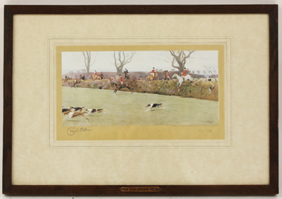 a hunting scene painting at rodrow copse