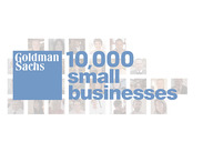 Goldman Sachs logo with caption: '10,000 Small Businesses'.