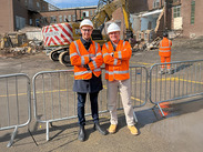 Councillor Mike Rigby and Yeovil MP Adam Dance during demoliton.