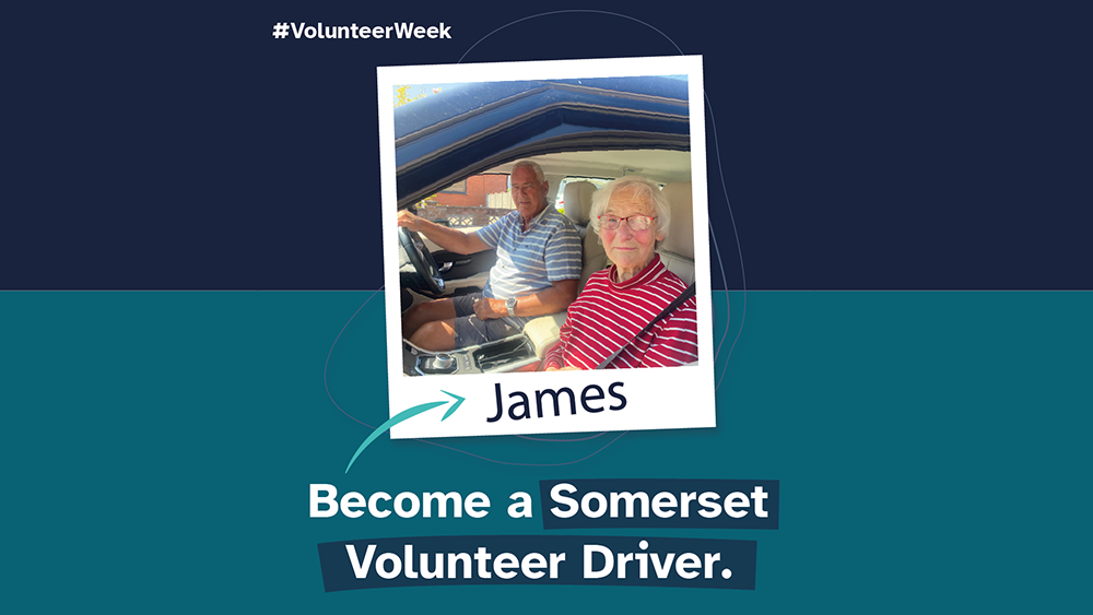 Volunteer driver with his female passenger in a car.