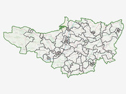 Ordnance Survey map outlining the ward division boundaries within Somerset.