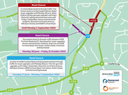 Map detailing the sewer and gas pipe upgrade road closures in Chard.