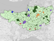 Map detailing place types in Somerset.