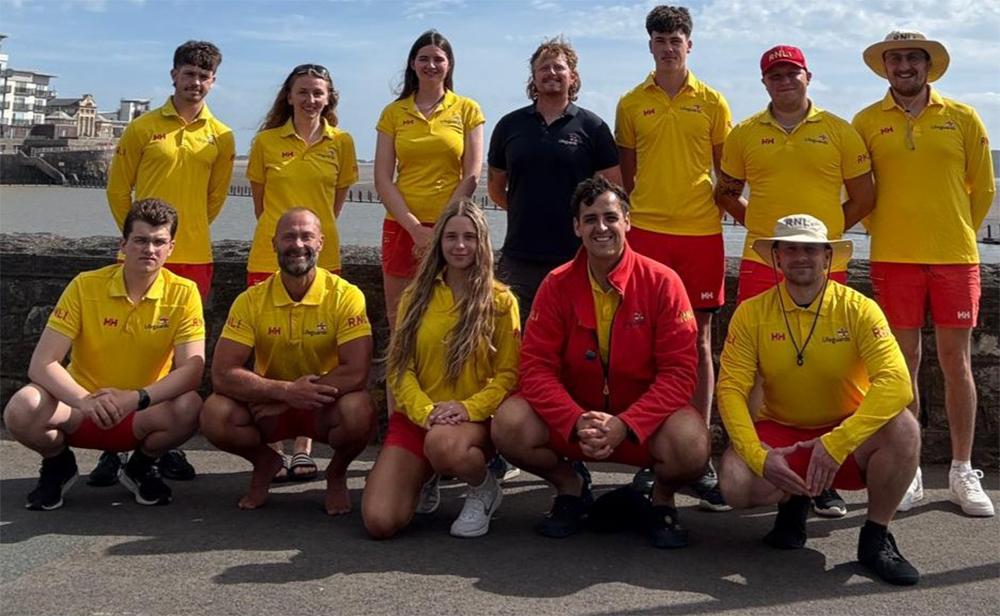 Team photo of the 2025 Somerset lifeguards taken after pre-season training.