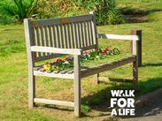 Flowers laid on the Afterlife bench in Taunton.