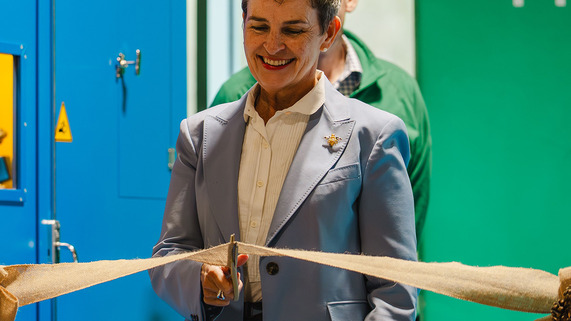 Forestry Minister Mary Creagh formally opening the new tree seed processing centre at Delamere in Cheshire.