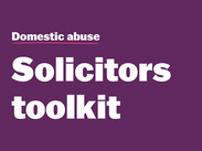 Domestic abuse Solicitors toolkit in bold white text on a purple background.