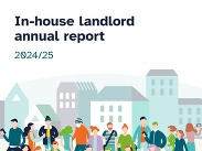 Somerset Council In-house landlord annual report 2024/25 cover with diverse people illustrated in front of buildings.