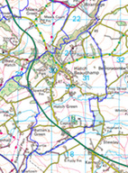 Ordnance Survey map of Hatch Beauchamp parish boundary.