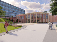 Artists' 3D rendering of a revamped entrance to the Octagon Theatre.