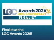 Graphic showing the LGC Awards 2026 30th anniversary finalist logo, with text reading “Finalist at the LGC Awards 2026!”
