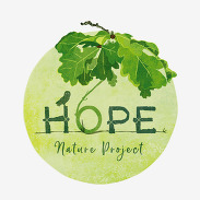 Hope Nature Project logo with green circular design, oak leaves and bird above the word HOPE and Nature Project text.