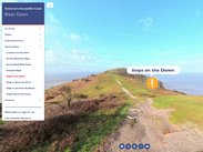 Interactive map view of Brean Down showing coastal path conditions and access information as part of Somerset’s Accessible Coast resources.