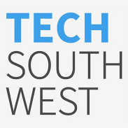 Tech South West logo with blue and grey text reading Tech South West.