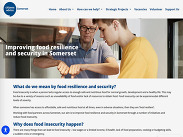 Screenshot of Citizens Advice Somerset webpage titled “Improving food resilience and security in Somerset”, showing people preparing food.