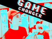 Pop art-style graphic of a boy using a controller to play a video game, with banner text reading: Game Changer.