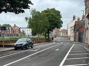 Salmon Parade in Bridgwater following Celebration Mile works with reinstated parking spaces.