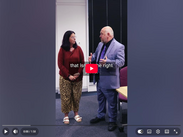 Video thumbnail featuring Cllrs Smith-Roberts & Revans discussing flood protection, with text about improved flood protection in Somerset.