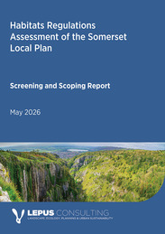 Cover page of the Somerset Local Plan Habitats Regulations Assessment Screening and Scoping Report, May 2026.