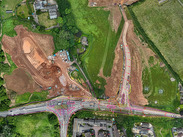 Aerial view of Staplegrove A358 highway improvements and new development access near Silk Mills junction, courtesy of Bloor Homes.