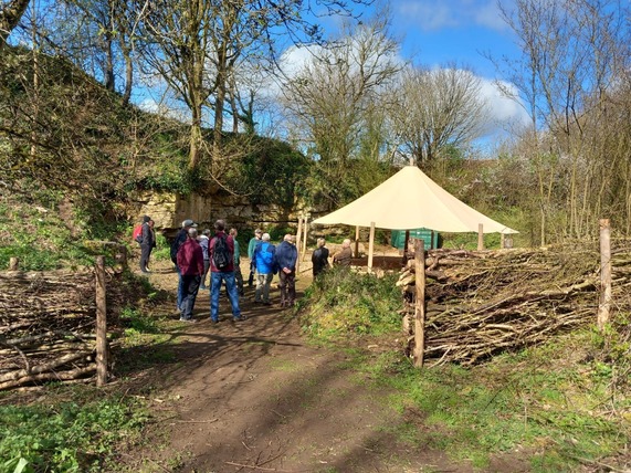 Green Flag judges being shown the newly created education zone, The Hollow, during their visit.