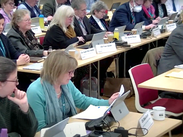 Somerset Council councillors at a committee meeting.