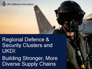 UK Defence Innovation campaign image showing a pilot beside an aircraft, promoting defence supply chain opportunities for businesses.