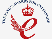 The King’s Awards for Enterprise logo featuring a red crown and stylised emblem beneath the award title.
