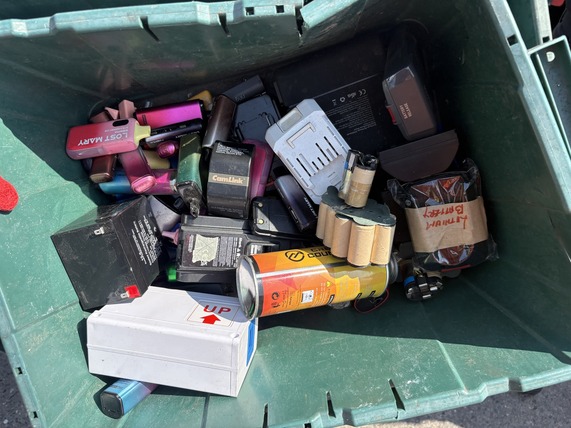 Items containing batteries