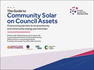 Cover page of The Guide to Community Solar on Council Assets, a report on local authority and community energy partnerships.