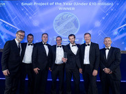 Somerset Council and project partners collect the Highways Award for the M5 Junction 26 Chelston Link project.
