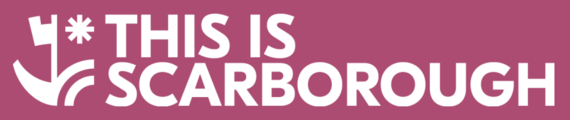Town centre newsletter footer with This is Scarborough logo