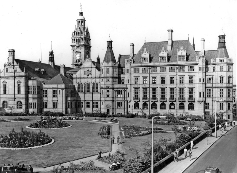 Sheffield Town Hall and St Paul's Gardens