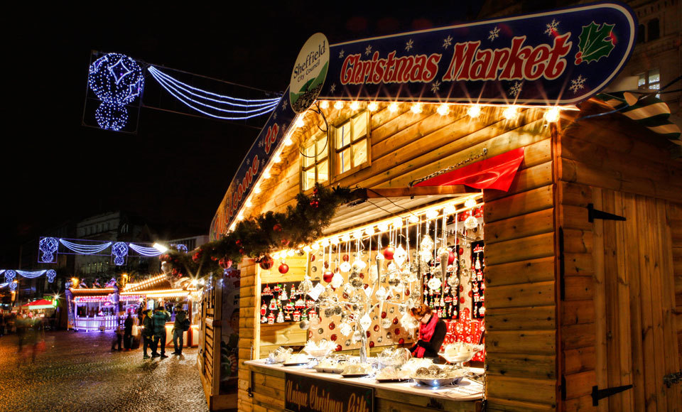 Sheffield Christmas market stalls